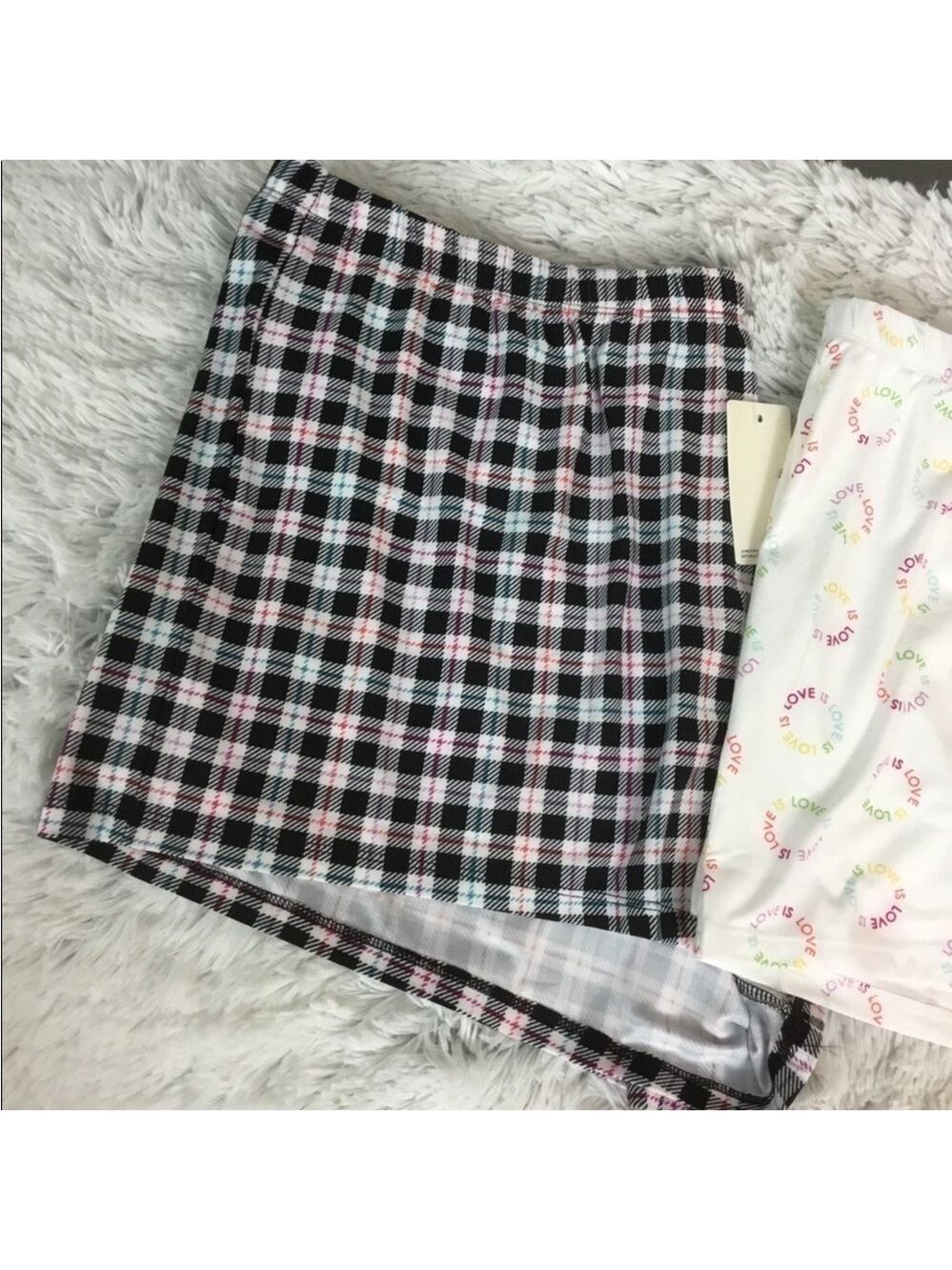 Kohl’s 2-Pack Sleep Shorts – Love Print & Plaid – Size 3X – Pajama Shorts - Picture 3 of 14